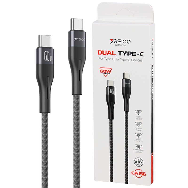 Yesido CA156 USB-C to USB-C 60W Braided Cable 100cm