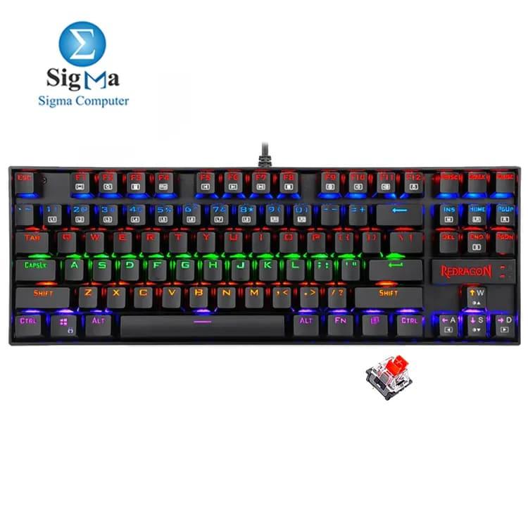Redragon K552KR KUMARA (RAINBOW) Gaming Mechanical Keyboard - DUST PROOF (RED) Switches