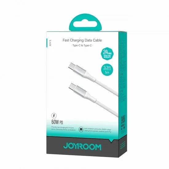 JOYROOM S-A28 USB-C to USB-C 60w Fast Charging Data Cable 1m