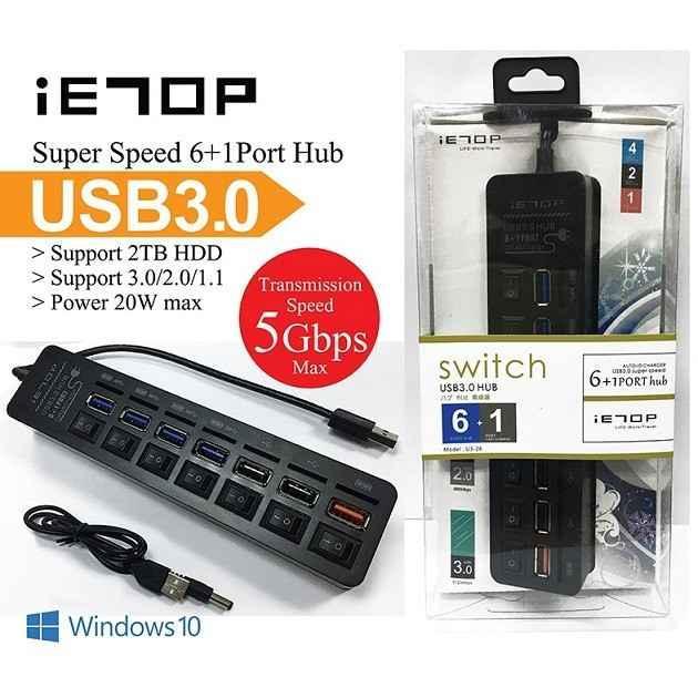 IETOP USB3.0 HUB 6+1 Ports - With Power