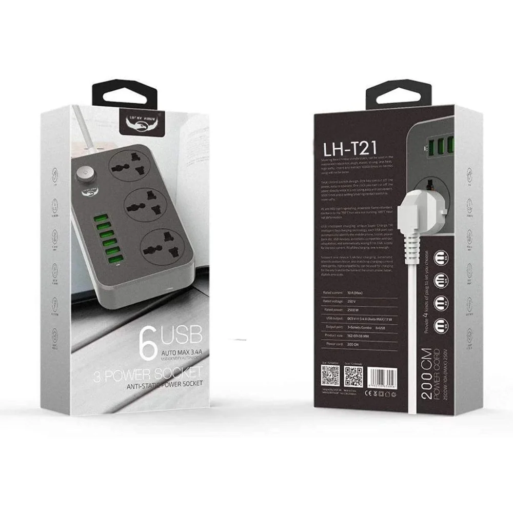 LDNIO SC3604 Power Strip - With 6 USB Ports 3.4A
