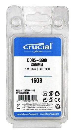 CRUCIAL Laptop RAM DDR5 16GB 5600Mhz CL46