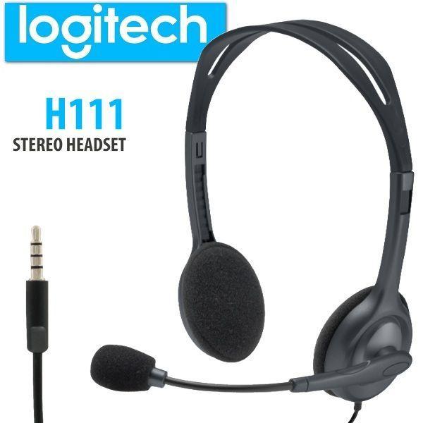Logitech H111 Wired Headset, with Noise-Cancelling Microphone, 3.5 mm Audio Jack