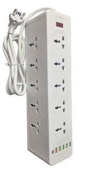 GIGAMAX MTS-1205 - 10 Ports Power Strip - With 5 USB A & 1 USB-C
