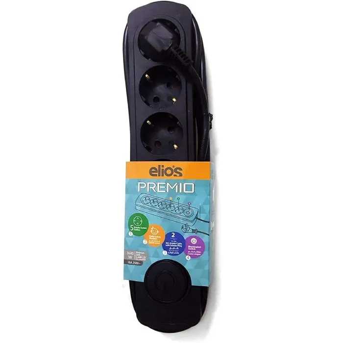 elios PREMIO 5 Sockets Power Strip