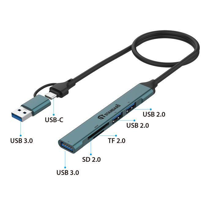 Standard ST-UCA9705 5in2 USB-C / USB 3.0 Card Reader With 3-Ports HUB