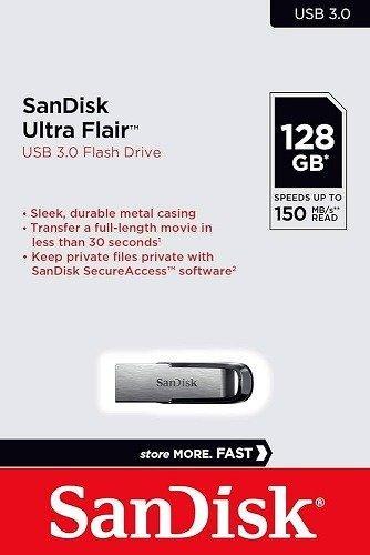 Flash Drives-SanDisk Ultra Flair-128GB-USB 3.0